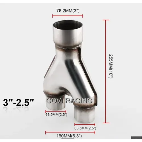 Y-Pipe 3 '' x 2 1/2 "Dual-Abgasadapter