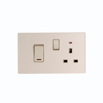 China 1-Gang 13A DP Socket with Switch and 1-Gang 45A Wall Switch with Neon