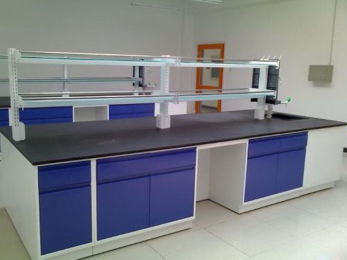 lab equipment island lab bench acid-resistant worktop and adjustable shelf