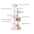White Sisal Rope Pet Scratcher Wood Condo