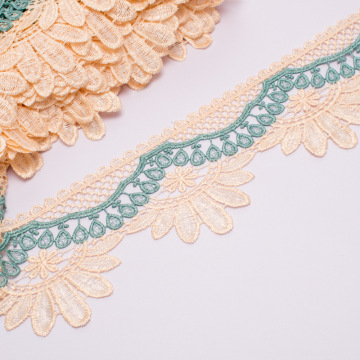 High Quality 8.5cm Polyester Water-Soluble Guipure Lace Trim for Curtains and Dresses - Wholesale Available
