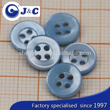 bespoke shape dying blue trocas shell buttons for fashion dress show