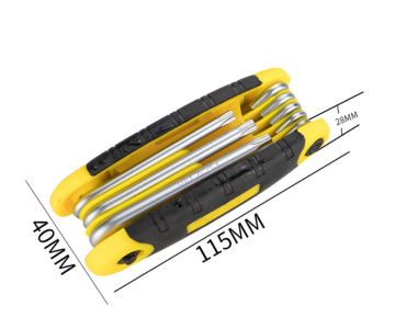 Universal 8-in-1 Multi Hexagonal Folding Tool Set - High Quality Wrench Kit with Allen, Torx, and Hex Keys