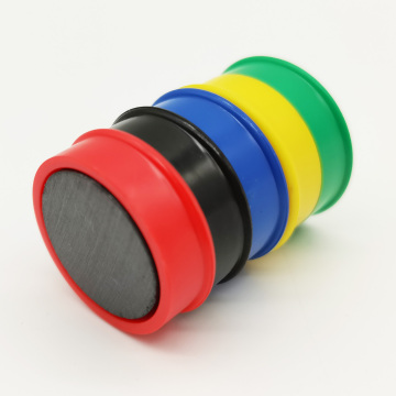 Custom White Board Round 30mm Flat Plastic Covered Sticky Fridge Buttons - Ningbo, China