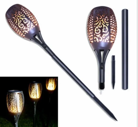 96 LED Solar Torch Lights with Flickering Flames: Waterproof Solar Tiki Garden Light