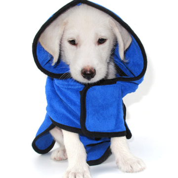 Blue Big Microfiber Absorbent Dog Bathrobe