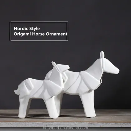 Nordic Simple Ceramic Horse Ornaments for Living Room Decor