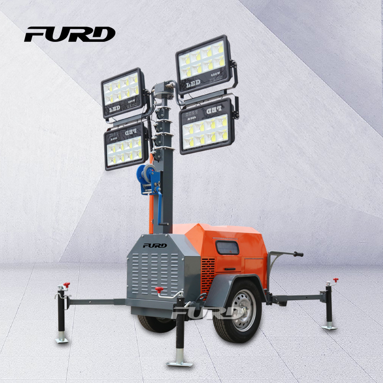 New manual rotation 7m mast 4*400W trailer mounted LED Lighting Tower