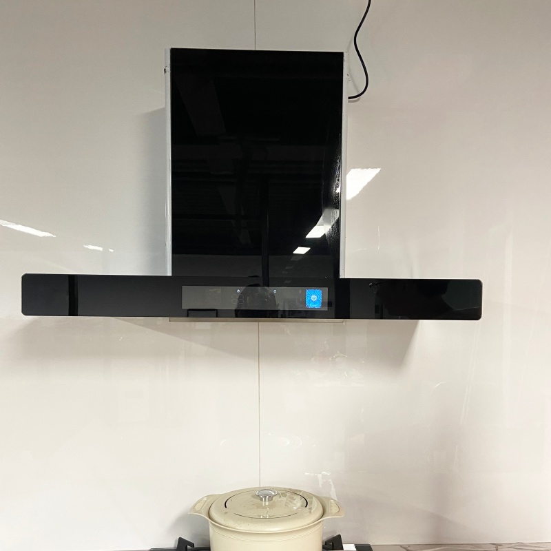 1000m3/h 900mm Titanium Black Remote Control Auto Clean T shape Range Cooker Hoods Exhaust Chimney Extractor Hood