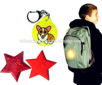 Lovely Reflective soft pvc key chain custom,custom free safety sticker