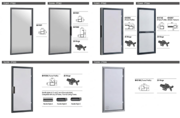 Narrow Frame Aluminum Glass Kitchen Cabinet Door System
