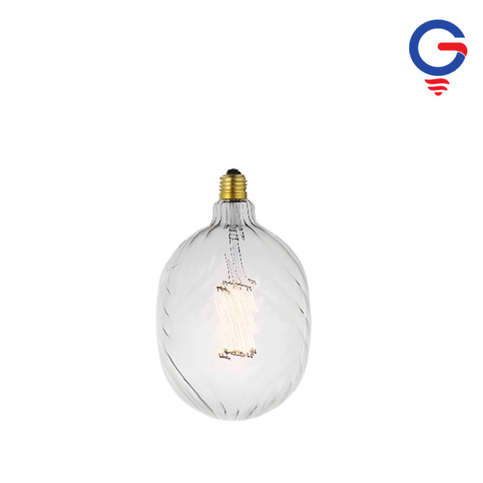 Clear Swirl Textured Glass LED Bulb