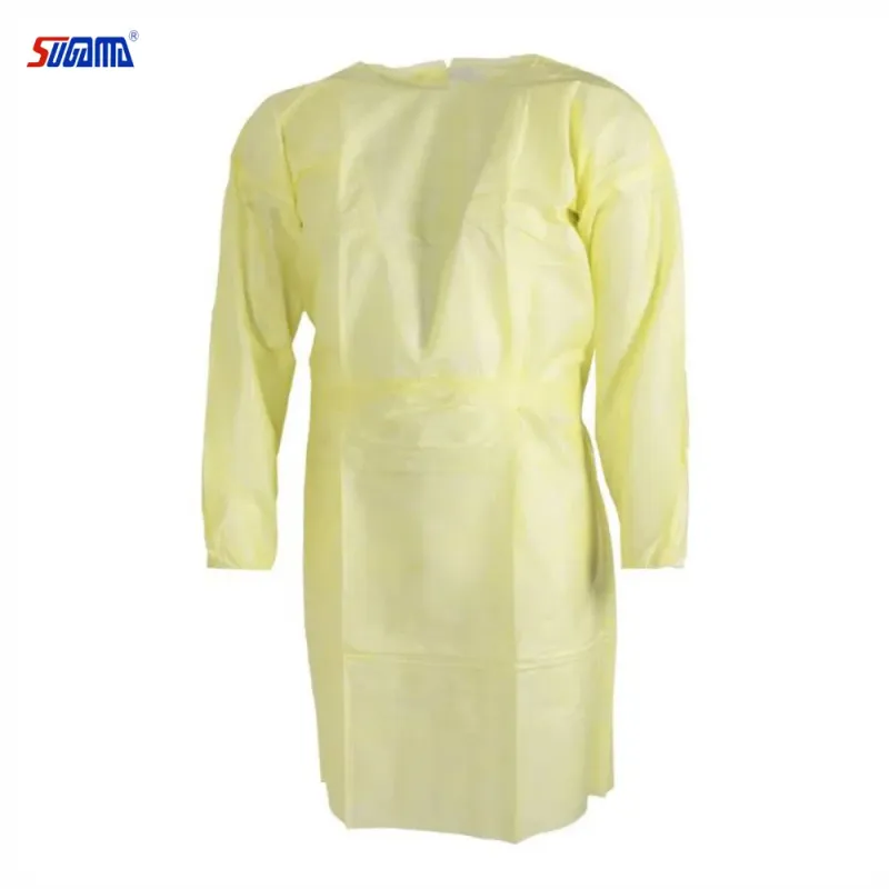 Disposable Yellow Blue Surgeon Isolation Gown Safety Suit