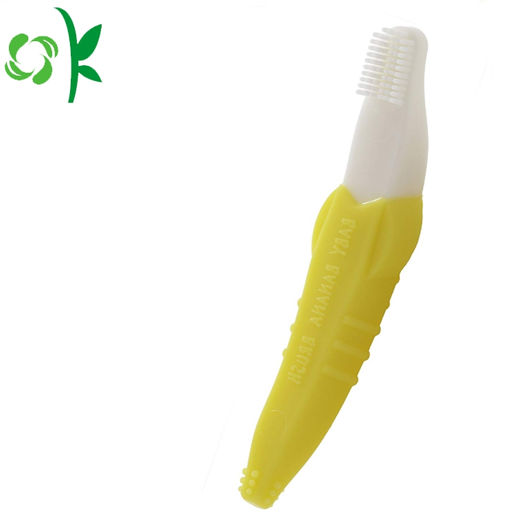 Silicone Infant Toothbrush Soft Yellow Cleaner For Tooth