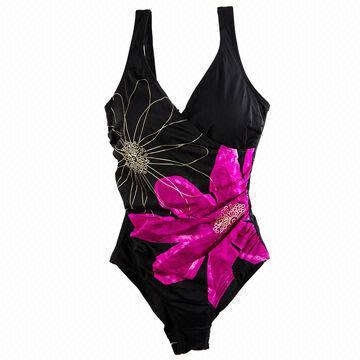 Women's One Piece Swimwear, Made of 82% Polyamide and 18% Spandex Materials