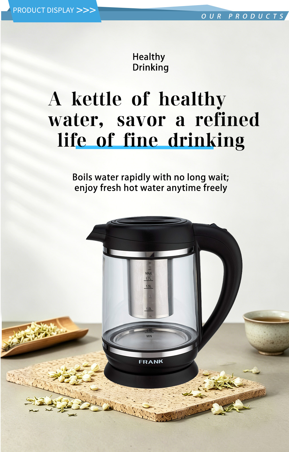 Glass Kettle FK-1702-1