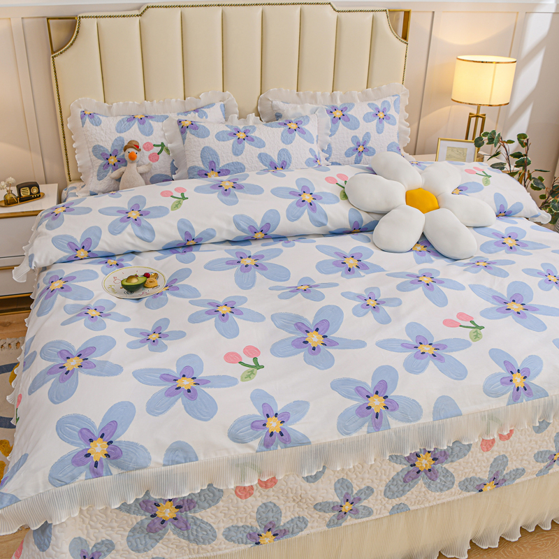 Custom Home textile cartoon promotion cotton bedspread sets