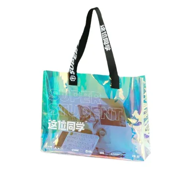 Iridescent Plastic Travel Toiletry Tote PVC Bag Shoulder Handbag