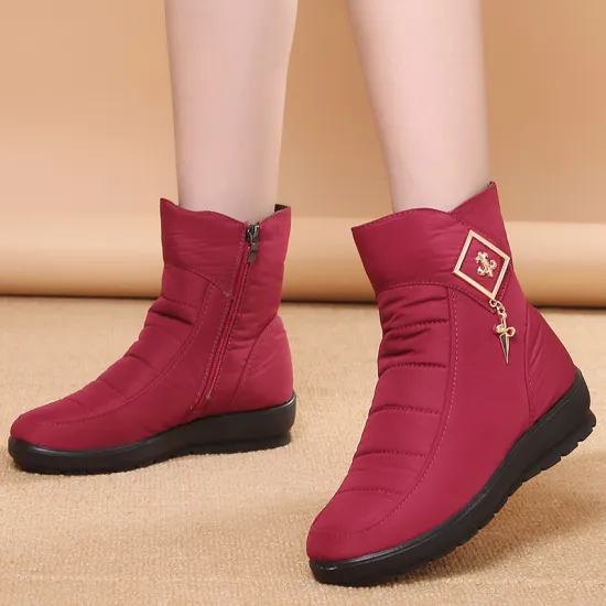 2021 New Women Boots Winter Snow Boots Warm Plush Ankle Boots For Women Winter Boots Female Wedge Heel Woman Booties Big Size