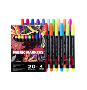 Hot Sale Non Toxic Fabric Marker Set - 20 Colors for Textile Painting and Child Art