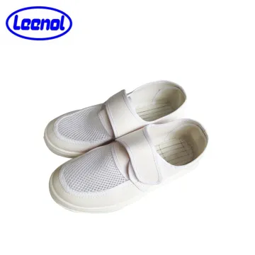 white Leather mesh esd antistatic safety shoe with anti-slip sole