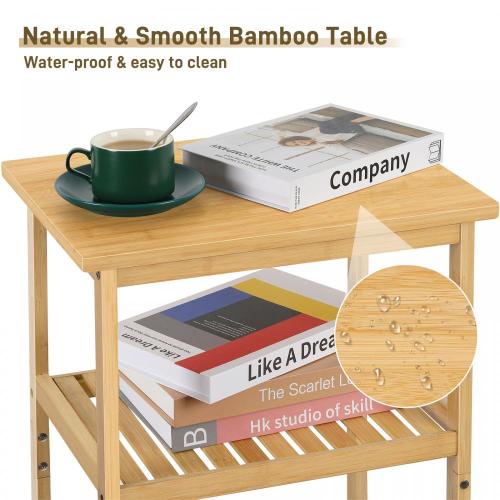 3 Sala de estar de mesa de bambu de 3 camadas