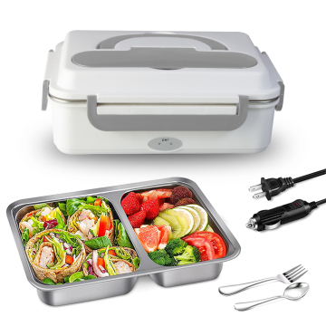 Stainless Steel Portable Electric Heating Lunch Box for Car, Truck, Home, and Office
