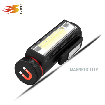 Factory Supply 3*AAA Used super bright COB Portable led Battery Work Light with magnetic base