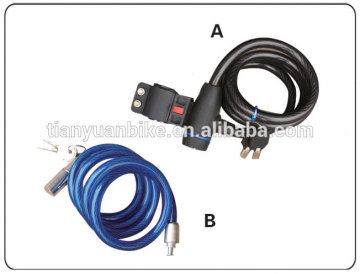 Safety Bicycle New Bicycle Cable Lock With Key