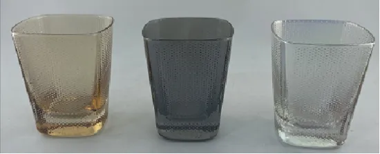 Tumbler Square Glass With Pinhole Electroplate Color