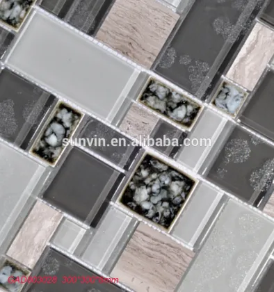 Grays color crystal glass marble mosaic wall tile for decorative
