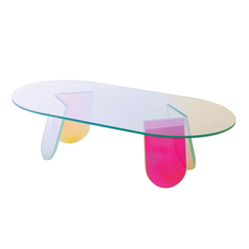 Light Luxury Colorful Round Oval Acrylic Coffee Table