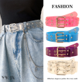 Trendy Colored Double Pin Belt for Stylish Women