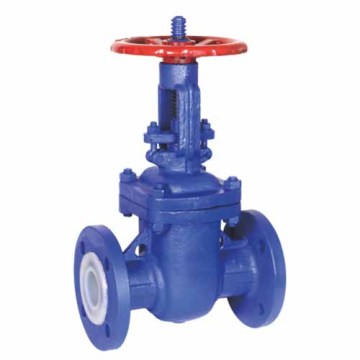 Fluorine-lined gate valves