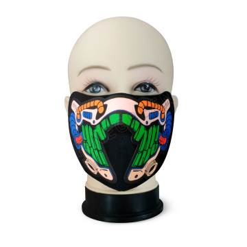 Rechargeable Sound-Activated Luminous Light Panel Halloween Mask