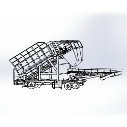 Riempitore di bunker mobile durevole per sistemi di compost