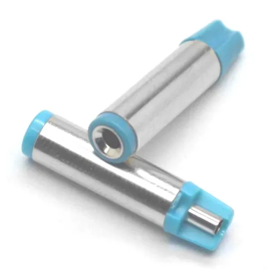 5.5mm x 2.1mm DC power plug blue plastic semi plastic