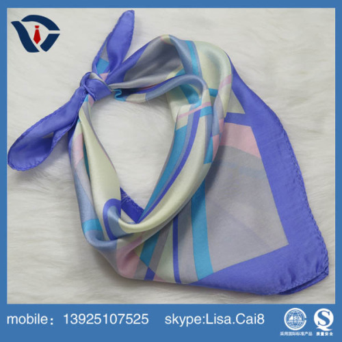 New elegant fashion Printed Silk Scarf Factory China Beautiful Women Head Scarves