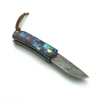 Mini coltello da tasca pieghevole in acciaio Damasco