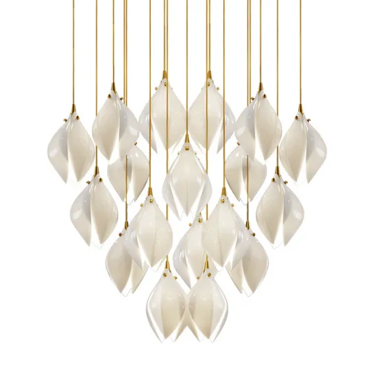 Modern Luxury Ceramic Magnolia Chandelier Pendant Light