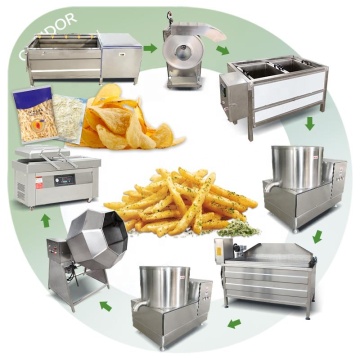 Full Automatic 500KG/H Commercial Fry Chip Machine - Potato Production Line