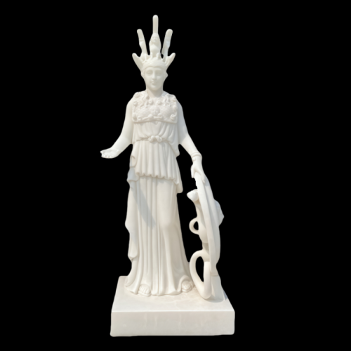 Exquisite Varvakeion Athena Statue in Authentic White Marble