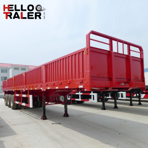3 Axles 13m 40tons-60tons Bulk Cargo Transport Trailer,Flatbed Semi Trailer,Side Panel Trailer