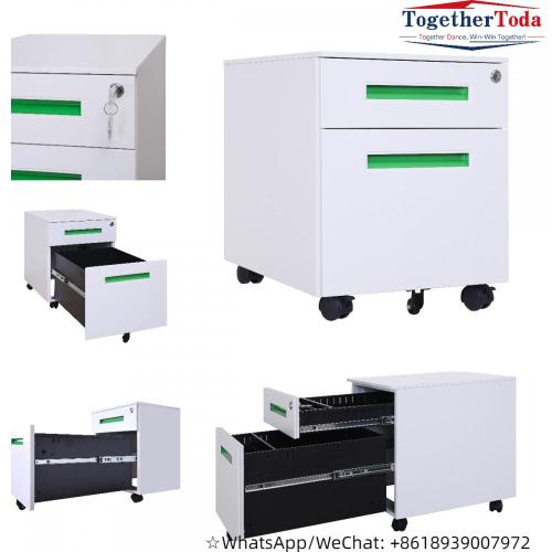 Durable 2 drawer filing movable cabinet