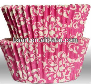 Damask Pink Baking Cups