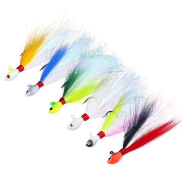 Newbility 56g 85g Lead Fish Head Fishing Lure Flasher Skirts Bucktail Chatterbait