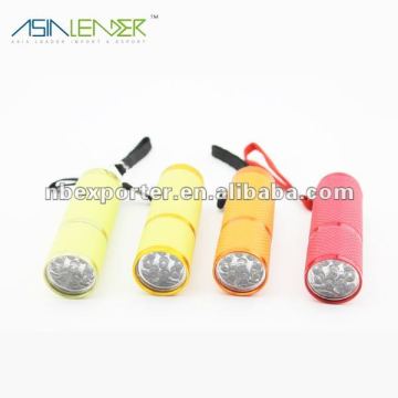 3*AAA battery 9 led aluminum flashlight