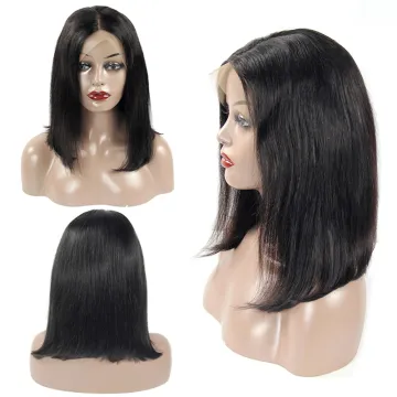 factory price the beautiful straight bob, 4*4 lace closure bob wig,virgn brazilian frontal  human hair wigs