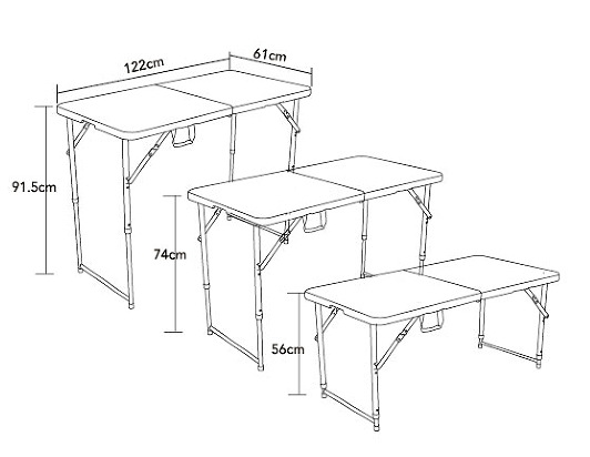 Adjustable Plastic Outdoor Table