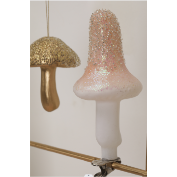 Champagne Christmas Ornaments Mushroom Glass Christmas Tree Ornament Factory